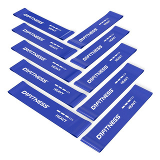 Kit Mini Band Faixa Elastica 10un Pesada Azul D1fitness Azul Kit Mini Band Faixa Elastica 10un Pesada Azul D1fitness Azul