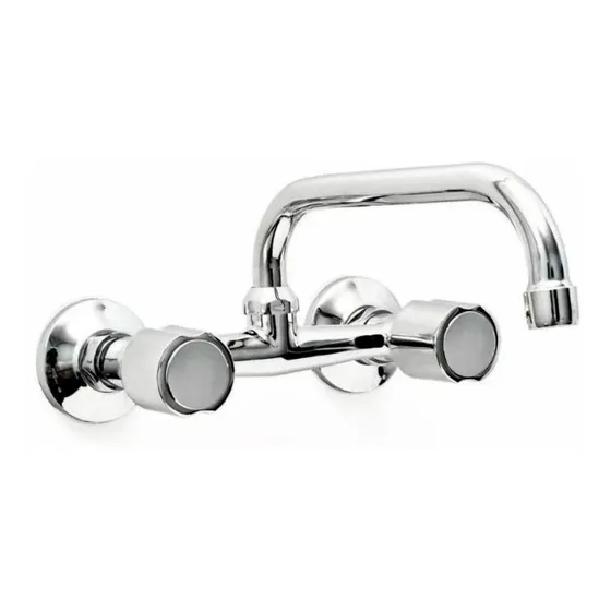 Grifo de cocina doble comando Aqualaf AQ7000 19002 cromo acabado cromado