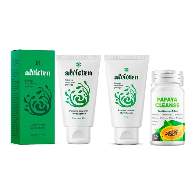 Pack 3 Frascos Alvioten Crema Para Psoriasis+papaya Cleanse