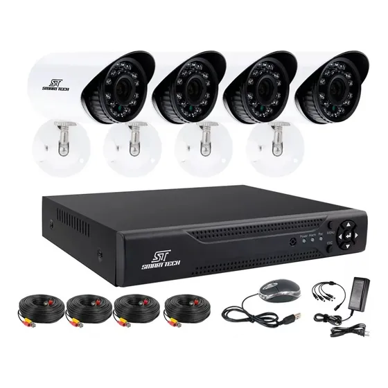 Kit De Seguridad Cctv Dvr 4ch Full Hd 1080p + 4 Camaras P2p