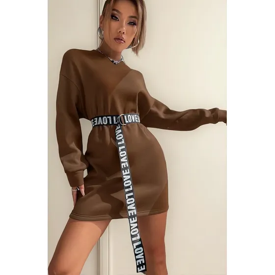 Vestido Shein Con Cinturón Casual Algodón Mujer