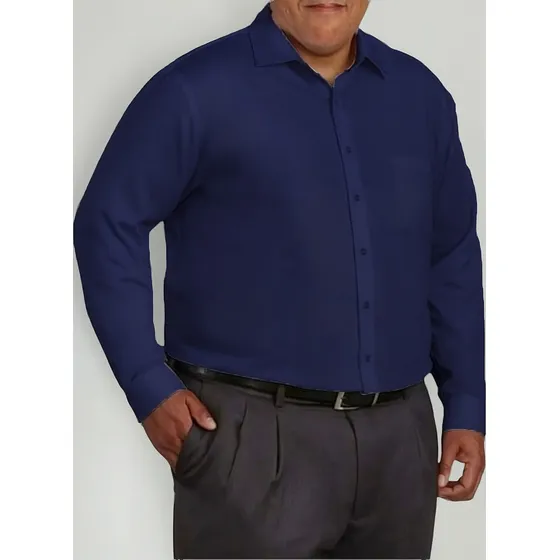 Camisa Social Manga Longa Não Amassa Plus Size
