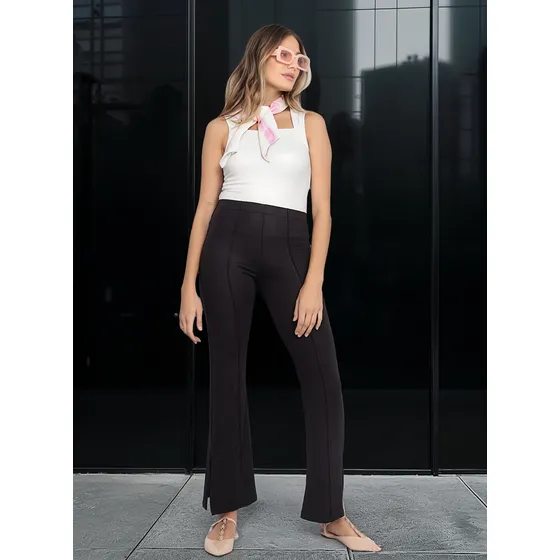 Pantalon Oxford Tiro Alto Con Elástico Blew Nano