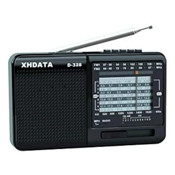Rádio Xhdata D328 Recarregável Am Fm Estendido Sw Mp3 Player