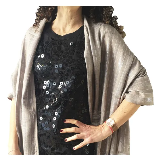 Pashmina Shall De Fiesta Chalina Chal  Noche Liso Mujer 4610