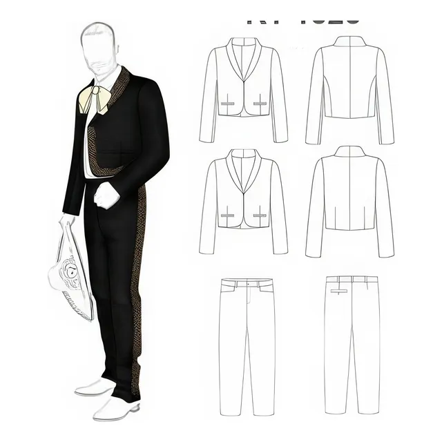 ( Moldes De Ropa)  Traje Charro Rt 1525