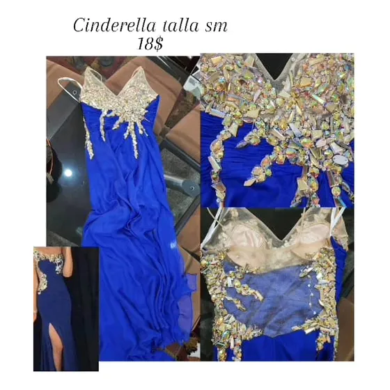 Vestido Largo Azul Cinderella Talla Sm