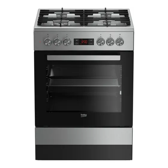 Cocina Beko FSM 62330 DXT color acero inoxidable con puerta con visor 220V