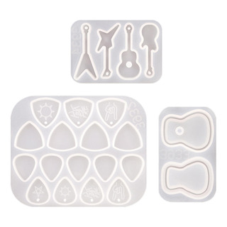 3 Unids / Set Púas De Guitarra Molde De Resina Epoxi Púas 3 Unids / Set Púas De Guitarra Molde De Resina Epoxi Púas