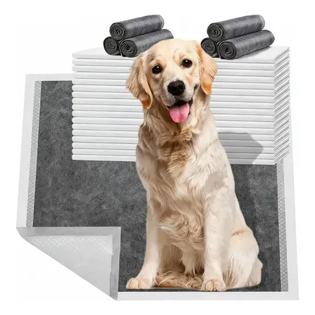 Tapete Higiênico Para Cachorro Carvão Bambu 60x60cm 40 Un