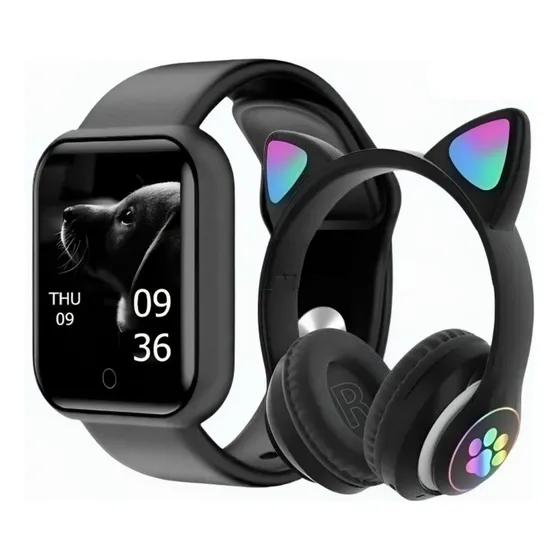 Relógio Smart Digital D20 Masculino / Feminino+ Fone Cat Lad