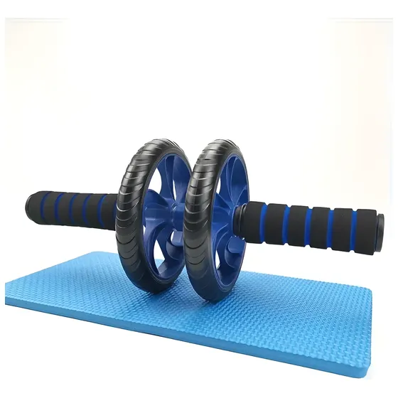 Roda Abdominal Dupla Para Treino De Core Azul