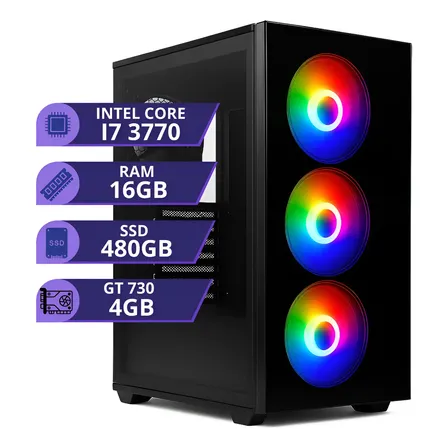 Pc Gamer Intel I7 3.4ghz Ssd 480gb 16gb Placa Video 4gb 500w 480 Gb 16 Gb Placa De