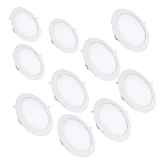 Pack X 10 Panel Led Embutido Redondo 18w 22cm