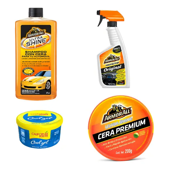 Combo Coche Shampoo + Protector + Cera Para Exterior Coche