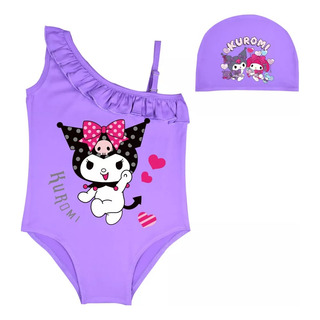 Bañador De Una Pieza Y Gorro Kuromi, Bañador Infantil Bañador De Una Pieza Y Gorro Kuromi, Bañador Infantil