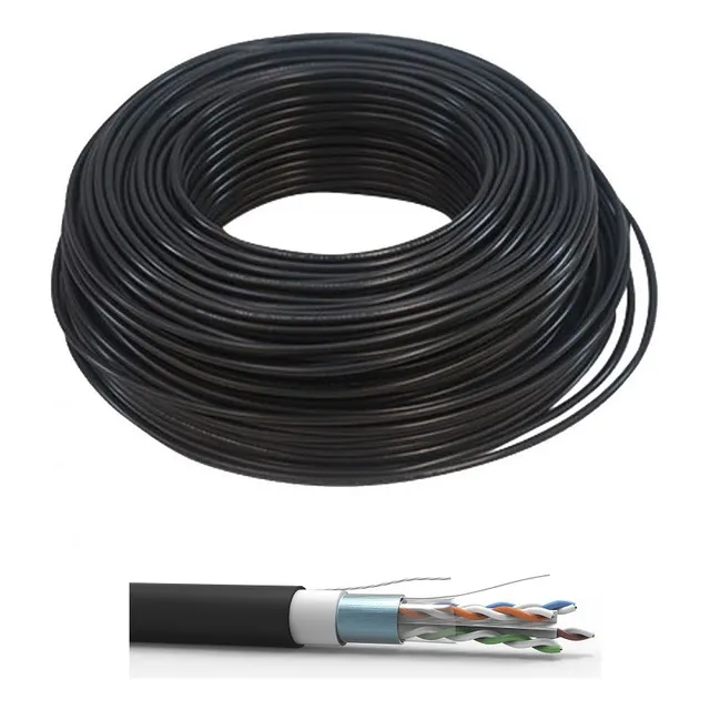 Cable Red Internet Cámaras Ftp Cat6 Exterior Doble Vaina 40m