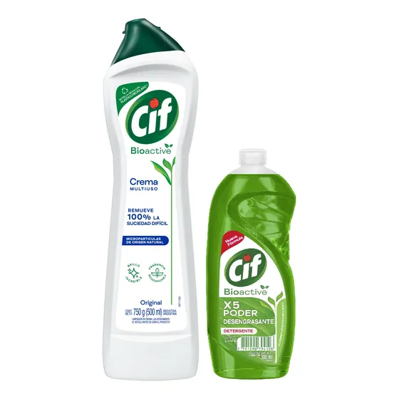 Limpiador Crema Original Cif 750 Grs + Detergente Ultra Cif 
