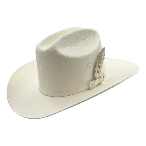 Sombrero Tombstone 1000x Jhonson Pluma Metálica Blanco 60