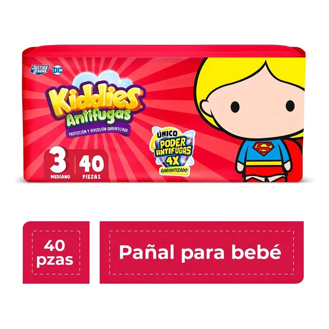 Pañales Kiddies Antifugas Unisex Etapa 3 40 Piezas