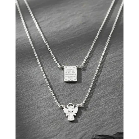 Escapulário Infantil Anjo Da Guarda Prata 925 Prateado