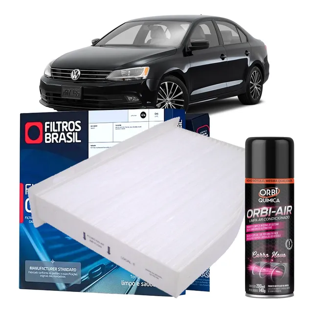 Filtro Ar Condicionado Cabine + Higienizador - Jetta 2.0 2.5