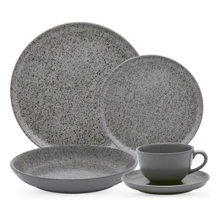 Aparelho De Jantar E Chå 20 Peças Flat Gray Cor Cinza Oxford Aparelho De Jantar E Chå 20 Peças Flat Gray Cor Cinza Oxford