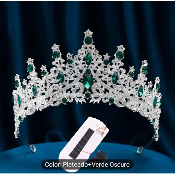 Tiara Corona Para Novias Y Quinceañeras Verde