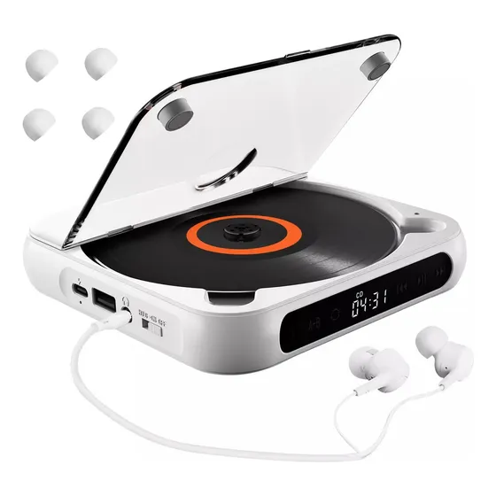 Lj Leitor De Cd Portátil Com 5 Modos De Reprodução E Telas