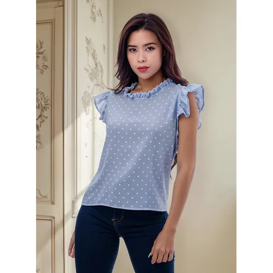 Blusa Vianell - Nébula - Celeste