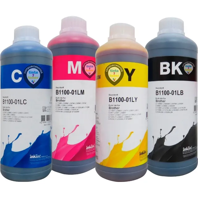 Kit 4 Tintas Genericas Para Bt50001 Bk / C / M / Y Hermano