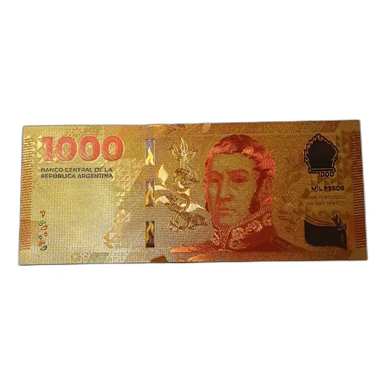 Billete Coleccionable 1000 Pesos Color Oro Oportunidad