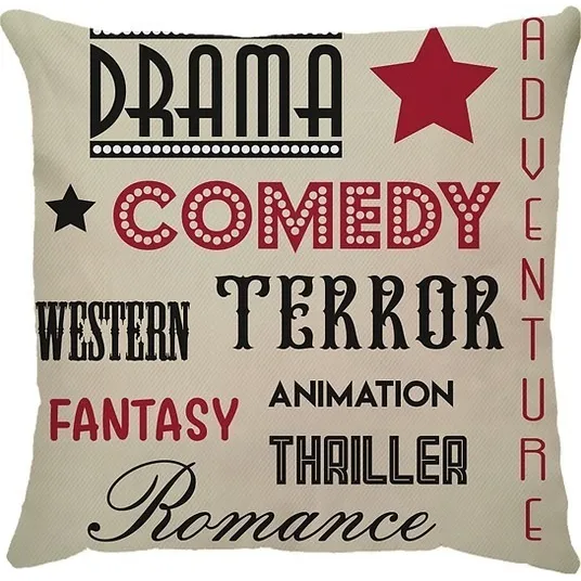 Capa Almofada Cinema Drama Terror Comédia Claquete Filmes