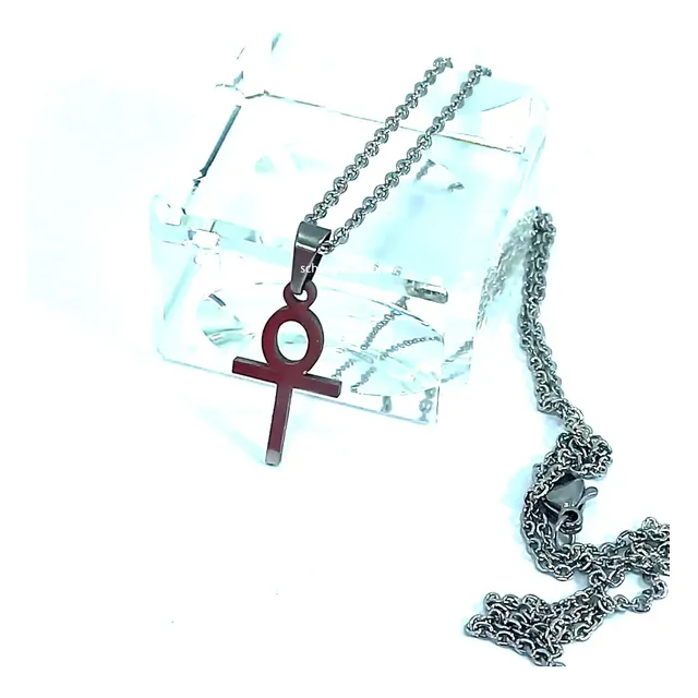 Cruz Egipcia Ankh, Acero - Ansada - Aton +  Cadena De Acero