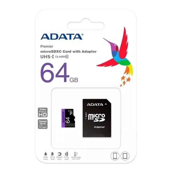 Memoria Micro Sd 64gb Clase 10 Adata Original Nuevo