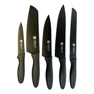 Set Cuchillo Arbolito Bokercut 5 Piezas Color Negro Verduras Set Cuchillo Arbolito Bokercut 5 Piezas Color Negro Verduras