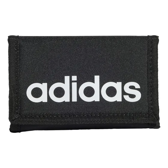 Carteira preta casual linear unissex Adidas Je8346