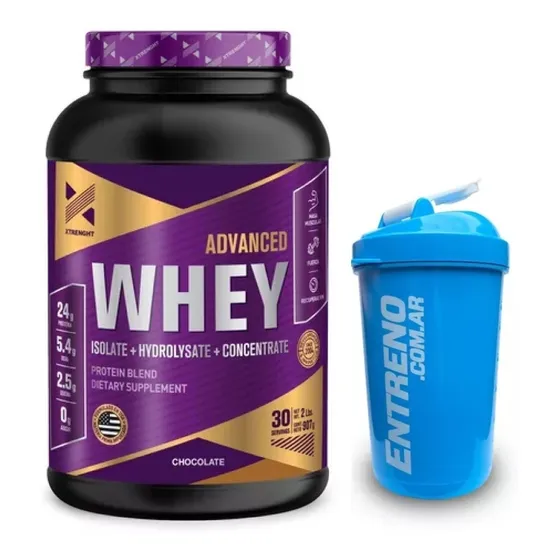 Advanced Whey Proteina Xtrenght 2lbs Blend Isolado + Shaker