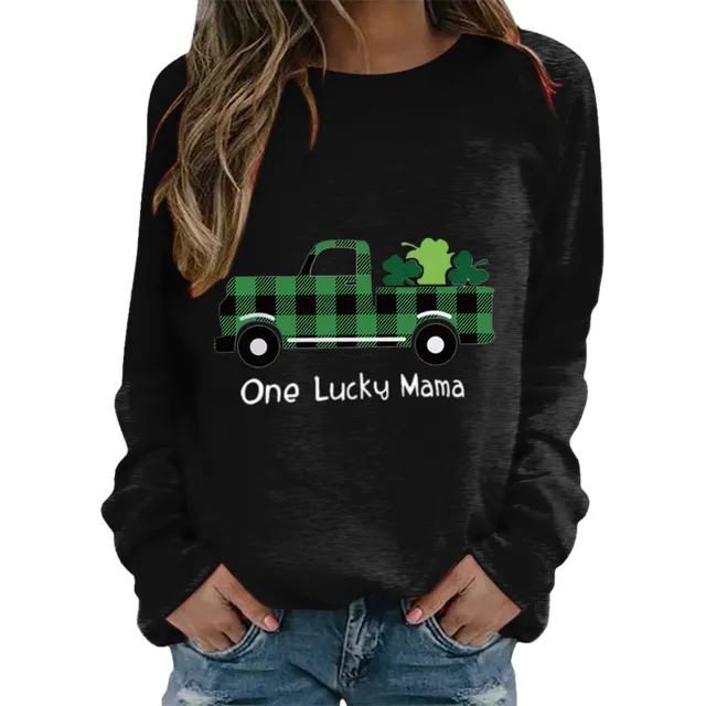 Blusa Moda Para Mujer Camiseta Manga Larga Dia San Patricio
