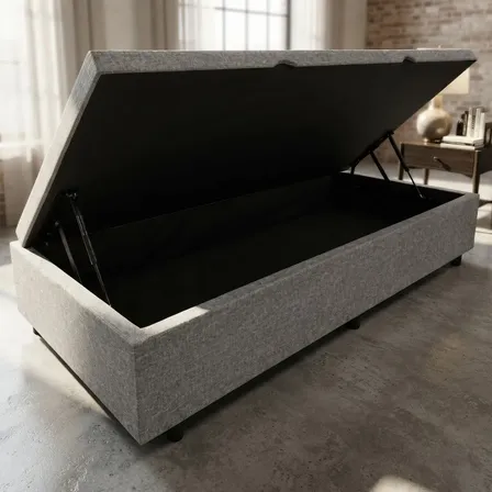 Cama Box Baú Solteiro 88x188 Reforçado Toque De Classe Cinza