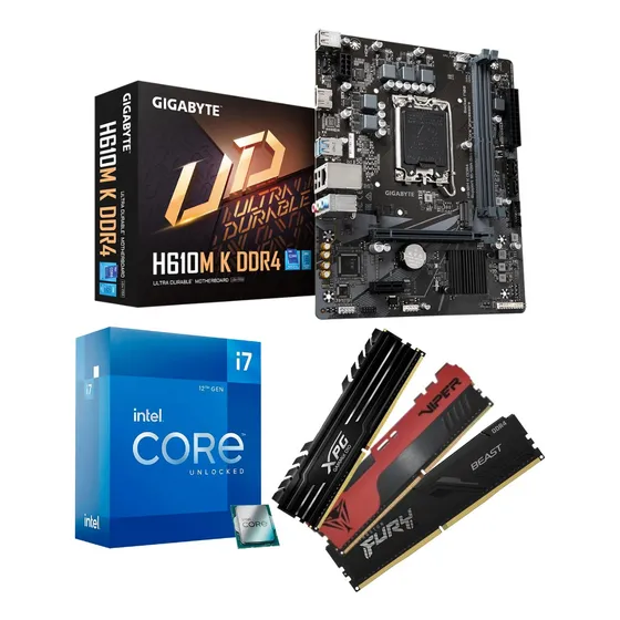Kit Upgrade Intel 12a Ger I7 12700 + H610m-k + 16gb 3200mhz