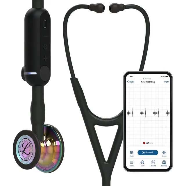 Estetoscópio Littmann Digital Core Bluetooth Sthetoscope 3m Cor Rainbow Com Tubo Preto