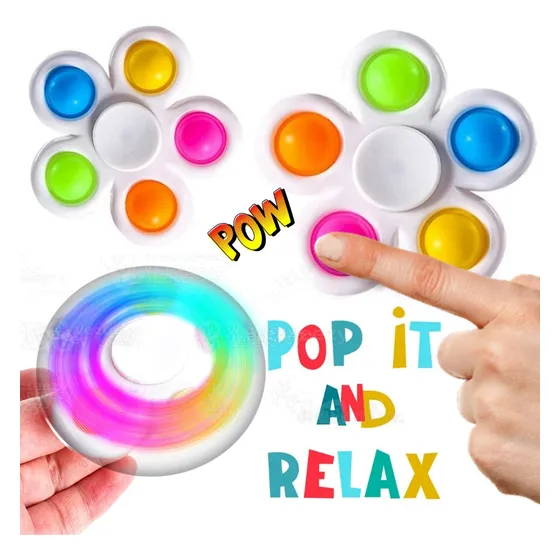 Fidget Spinner Pop It Antiestrés Para Adultos Color Blanco 