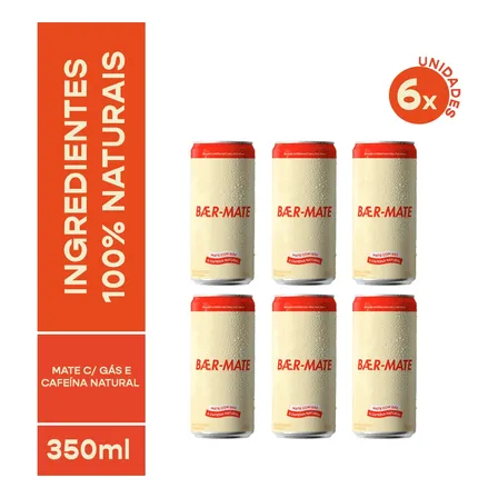 Chá Mate Gaseificado Baer-mate 269ml Pack 6 Unidades