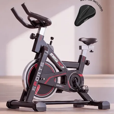 Bicicleta Fija Spinning Profesional Gym 8 Niveles 28 Kgs con App Bluetooth