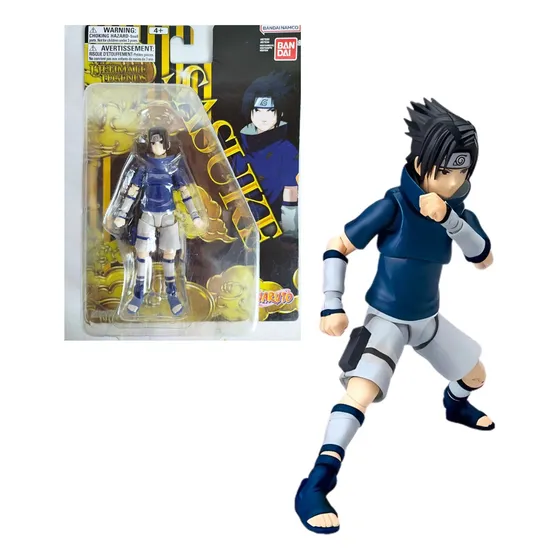 Boneco Naruto Sasuke Articulado Bandai 12cm F0136-4a Fun