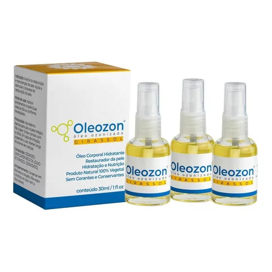 Óleo De Girassol Ozonizado Oleozon 30ml - 3 Unidades