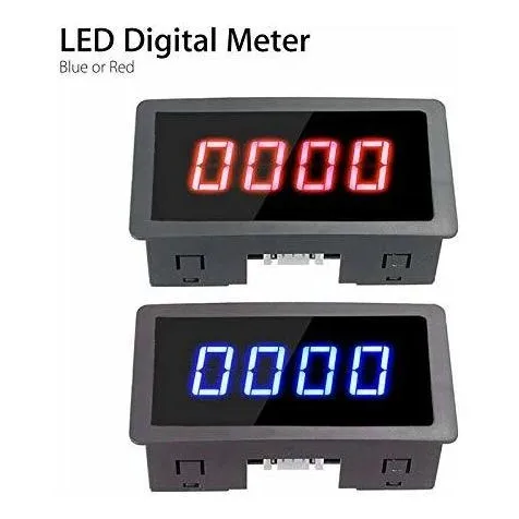 4 Digital Rojo Azul Led Tacometro Rpm Medidor Velocidad