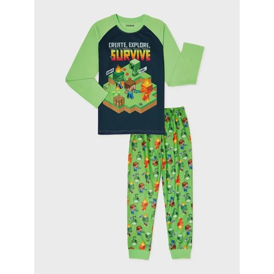 Pijama De Algodon Minecraft Niños Talla 4/5 Original