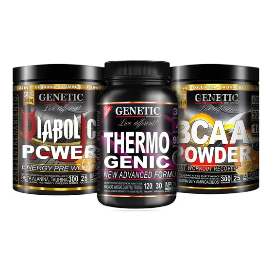 Pre Post Entreno Diabolic Bcaa Quemador Thermogenic Genetic Sabor Neutro